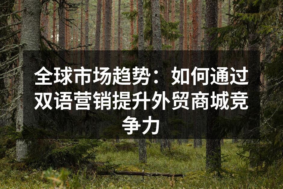 全球市场趋势：如何通过双语营销提升外贸商城竞争力