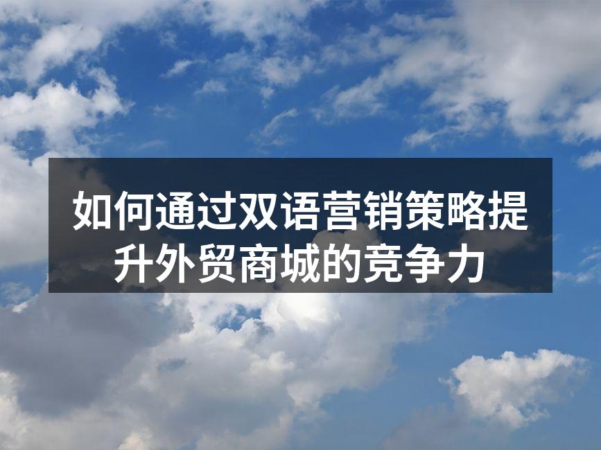 如何通过双语营销策略提升外贸商城的竞争力