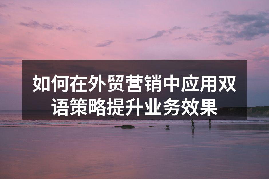 如何在外贸营销中应用双语策略提升业务效果